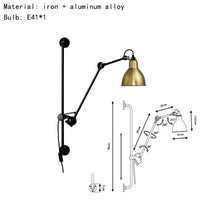 Applique murale vintage américaine avec prise et abat-jour pivotant | Marco Lucetti Or / Blanc chaud (2700-3500K) / Sans prise