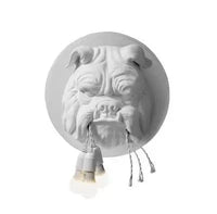Applique murale vintage Bouledogue Charmant en résine | Marco Lucetti Chien-Blanc / Blanc froid