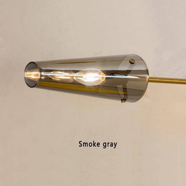 Applique murale vintage chic en verre fumé | Marco Lucetti Gris fumé / Chaude