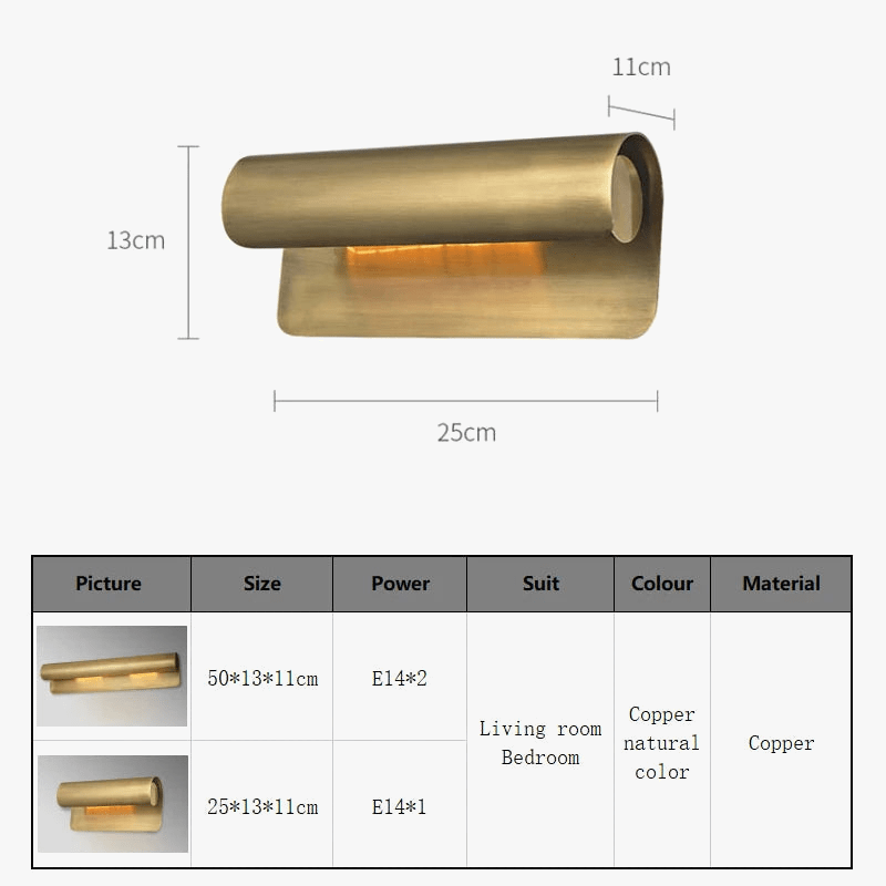 Applique murale Vintage Cuivrée | Marco Lucetti