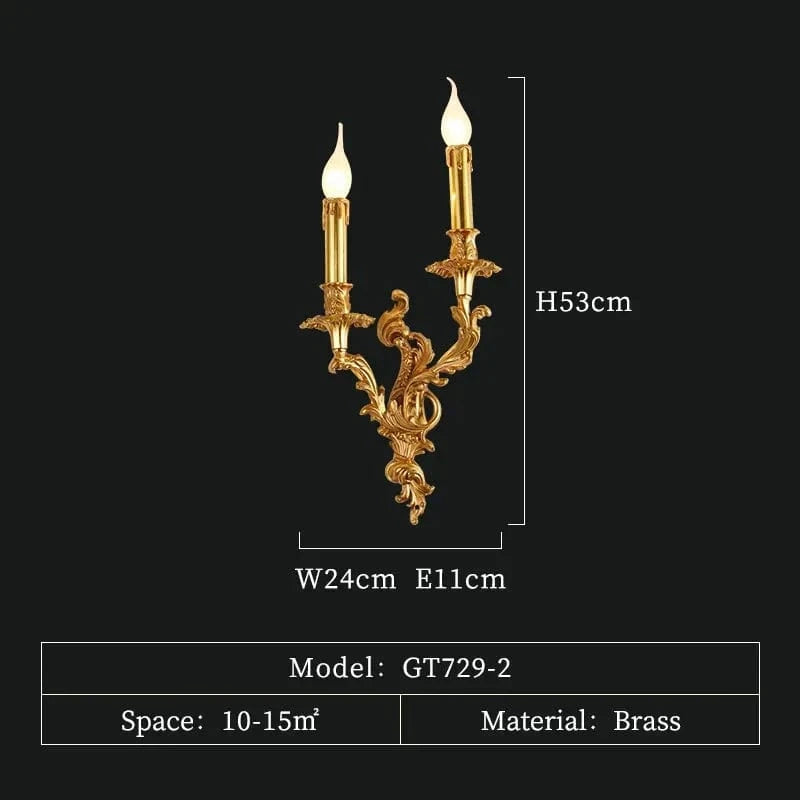 Applique murale vintage de luxe Royale "Luminance Rétro" | Marco Lucetti 729-3A D36 H70 E11cm / Blanc chaud (2700-3500K)