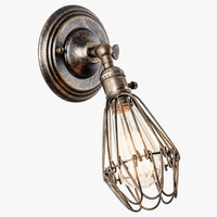 Applique murale Vintage de style industriel réglable avec cage en fil métal - Luminaire LED rustique | Marco Lucetti Bronze