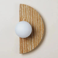 Applique Murale Vintage Demi-Cercle en Pierre Naturelle avec LED - Collection Élégance Nature | Marco Lucetti