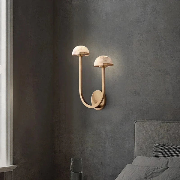 Applique murale Vintage Double Demi Boule Américain Noir Cuivre LED - Idéal pour le Couloir, l'Escalier, la Chambre et le Salon | Marco Lucetti