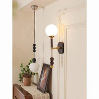 Applique Murale Vintage en Bois et Verre avec Interrupteur à Câble - Édition Limitée | Marco Lucetti