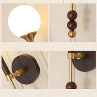 Applique Murale Vintage en Bois et Verre avec Interrupteur à Câble - Édition Limitée | Marco Lucetti