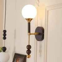 Applique Murale Vintage en Bois et Verre avec Interrupteur à Câble - Édition Limitée | Marco Lucetti