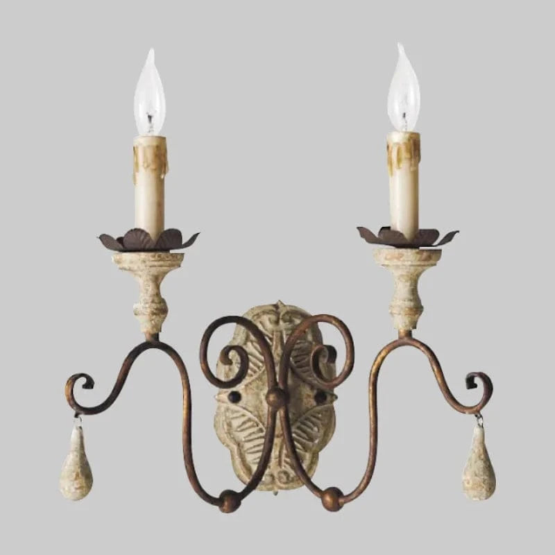 Applique murale vintage en bois massif de style rural américain. | Marco Lucetti