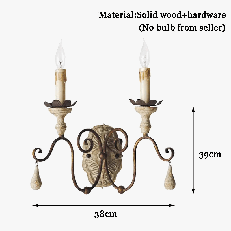 Applique murale vintage en bois massif de style rural américain. | Marco Lucetti