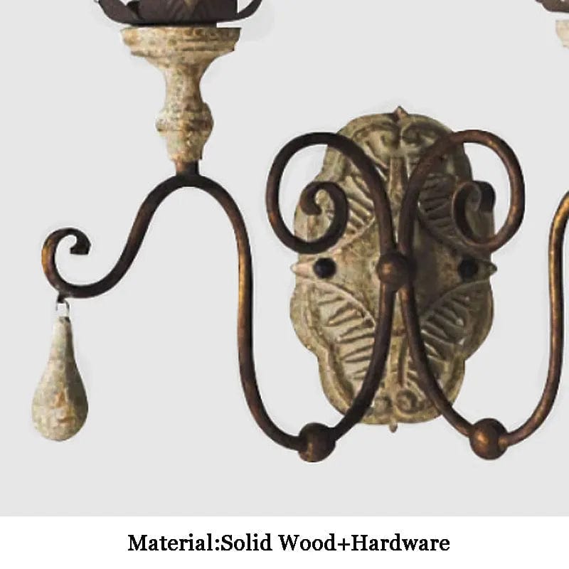 Applique murale vintage en bois massif de style rural américain. | Marco Lucetti