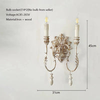 Applique murale Vintage en Bois Massif - Style Américain | Marco Lucetti Double tête sans ampoule