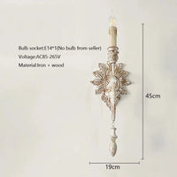 Applique murale Vintage en Bois Massif - Style Américain | Marco Lucetti Tête unique sans ampoule