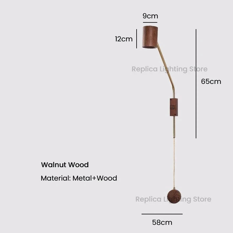 Applique Murale Vintage en Bois pour Hôtel et Café | Marco Lucetti Bois de noyer