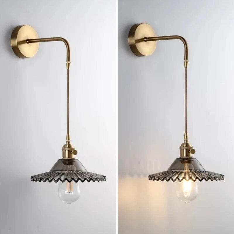 Applique murale Vintage en laiton - Élégance intemporelle | Marco Lucetti Fumée 2 / Lumière froide