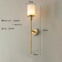 Applique Murale Vintage en Laiton et Marbre Naturel | Marco Lucetti Or / Lumière chaude