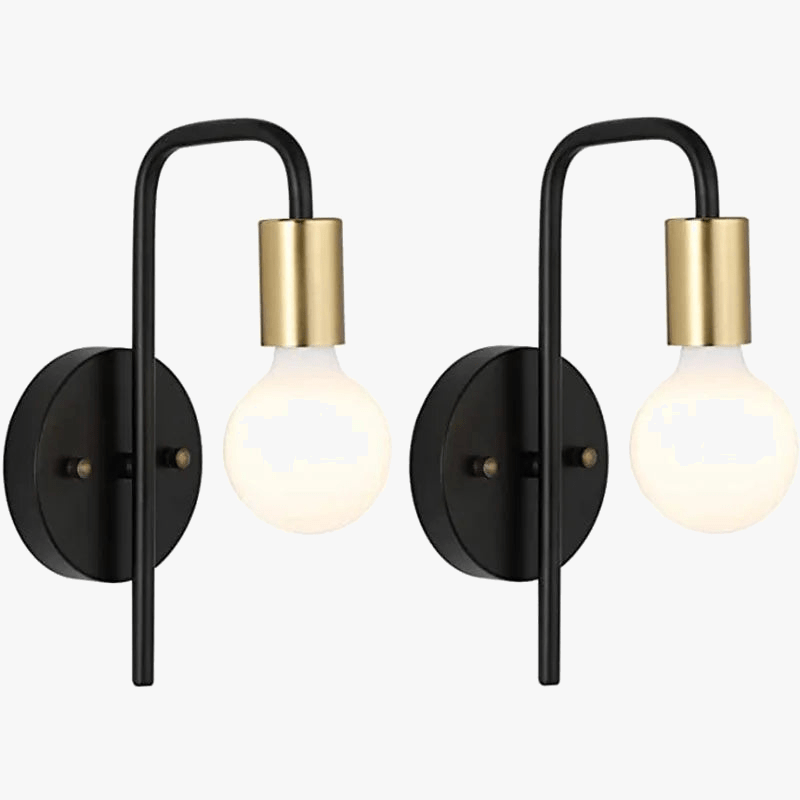 Applique murale vintage en métal doré et noir | Marco Lucetti