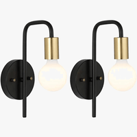 Applique murale vintage en métal doré et noir | Marco Lucetti