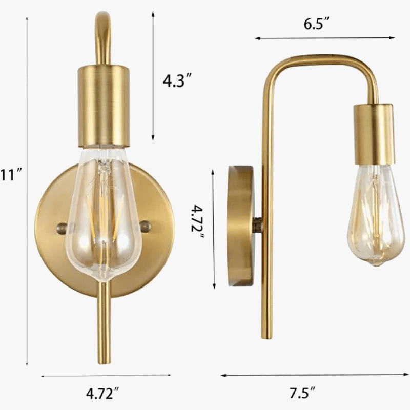 Applique murale vintage en métal doré et noir | Marco Lucetti