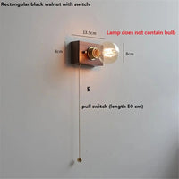 Applique Murale Vintage en Noyer Edison avec Interrupteur à Tirette - Édition Limitée | Marco Lucetti