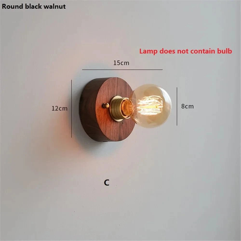 Applique Murale Vintage en Noyer Edison avec Interrupteur à Tirette - Édition Limitée | Marco Lucetti C