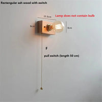 Applique Murale Vintage en Noyer Edison avec Interrupteur à Tirette - Édition Limitée | Marco Lucetti F