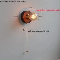 Applique Murale Vintage en Noyer Edison avec Interrupteur à Tirette - Édition Limitée | Marco Lucetti G