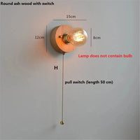 Applique Murale Vintage en Noyer Edison avec Interrupteur à Tirette - Édition Limitée | Marco Lucetti H