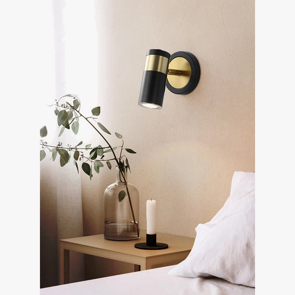 Applique murale vintage Fumi - Fini doré pour chambre à coucher