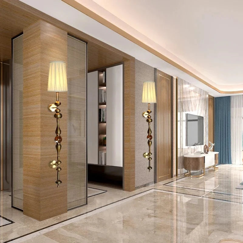 Applique Murale Vintage Industrielle avec Grand Abat-Jour en Tissu | Marco Lucetti