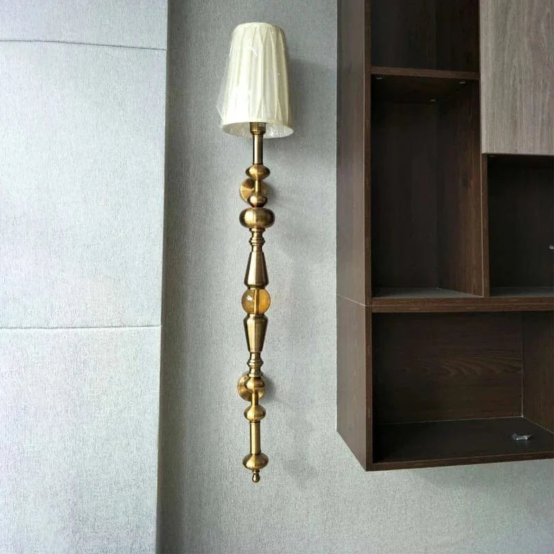 Applique Murale Vintage Industrielle avec Grand Abat-Jour en Tissu | Marco Lucetti