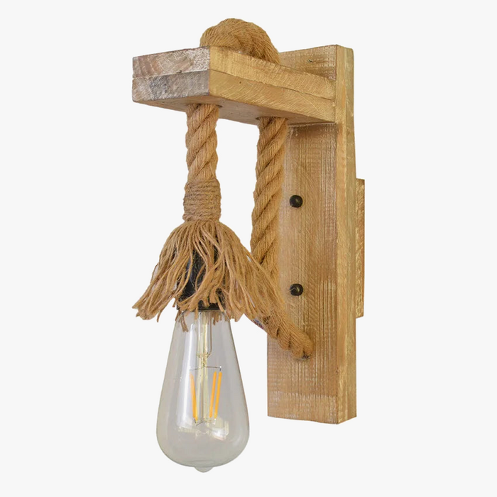Applique murale Vintage industrielle à LED - Luminaires en bois