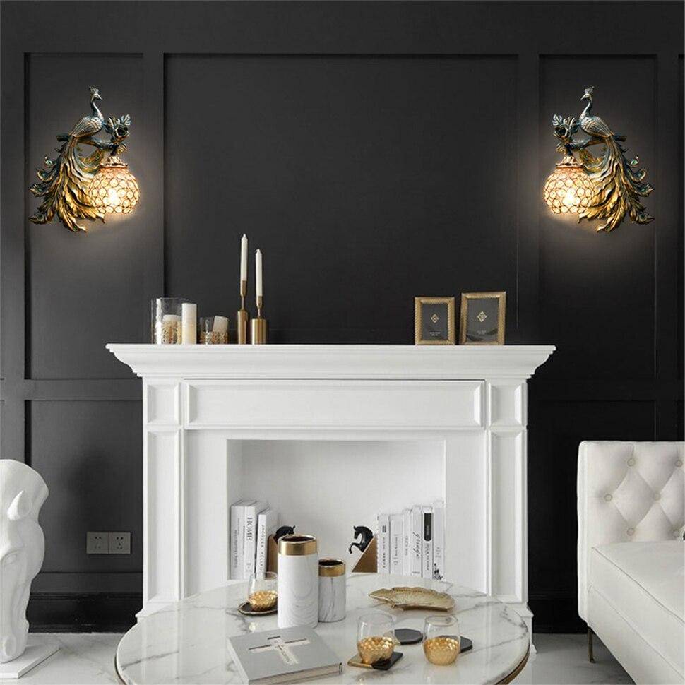 Applique murale vintage LED "Paon en Verre" | Marco Lucetti