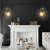 Applique murale vintage LED "Paon en Verre" | Marco Lucetti