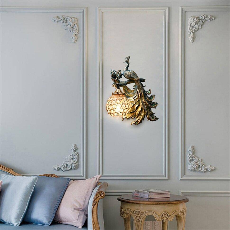 Applique murale vintage LED "Paon en Verre" | Marco Lucetti