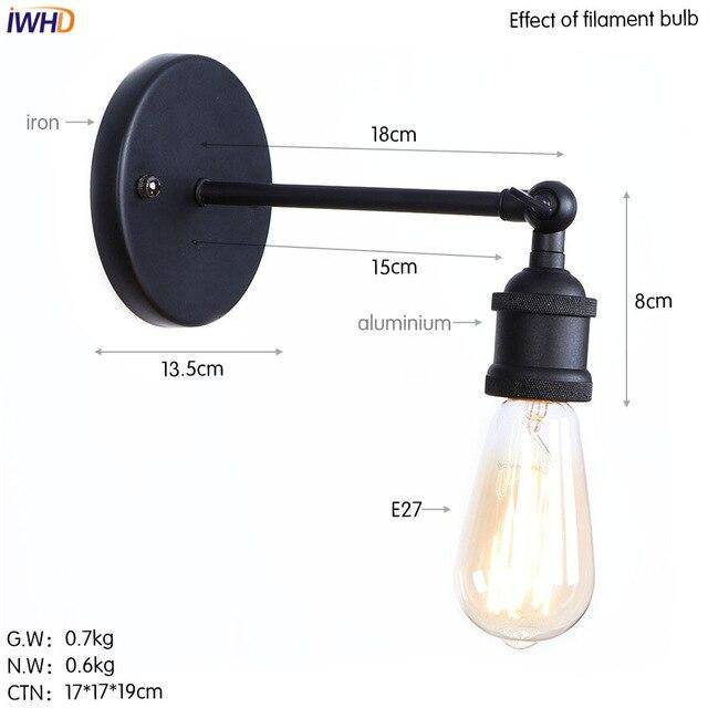 Applique Murale Vintage LED Rustique | Marco Lucetti Noir