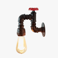 Applique murale vintage loft en tuyau d'eau avec valve - Style industriel | Marco Lucetti