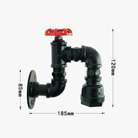 Applique murale vintage loft en tuyau d'eau avec valve - Style industriel | Marco Lucetti