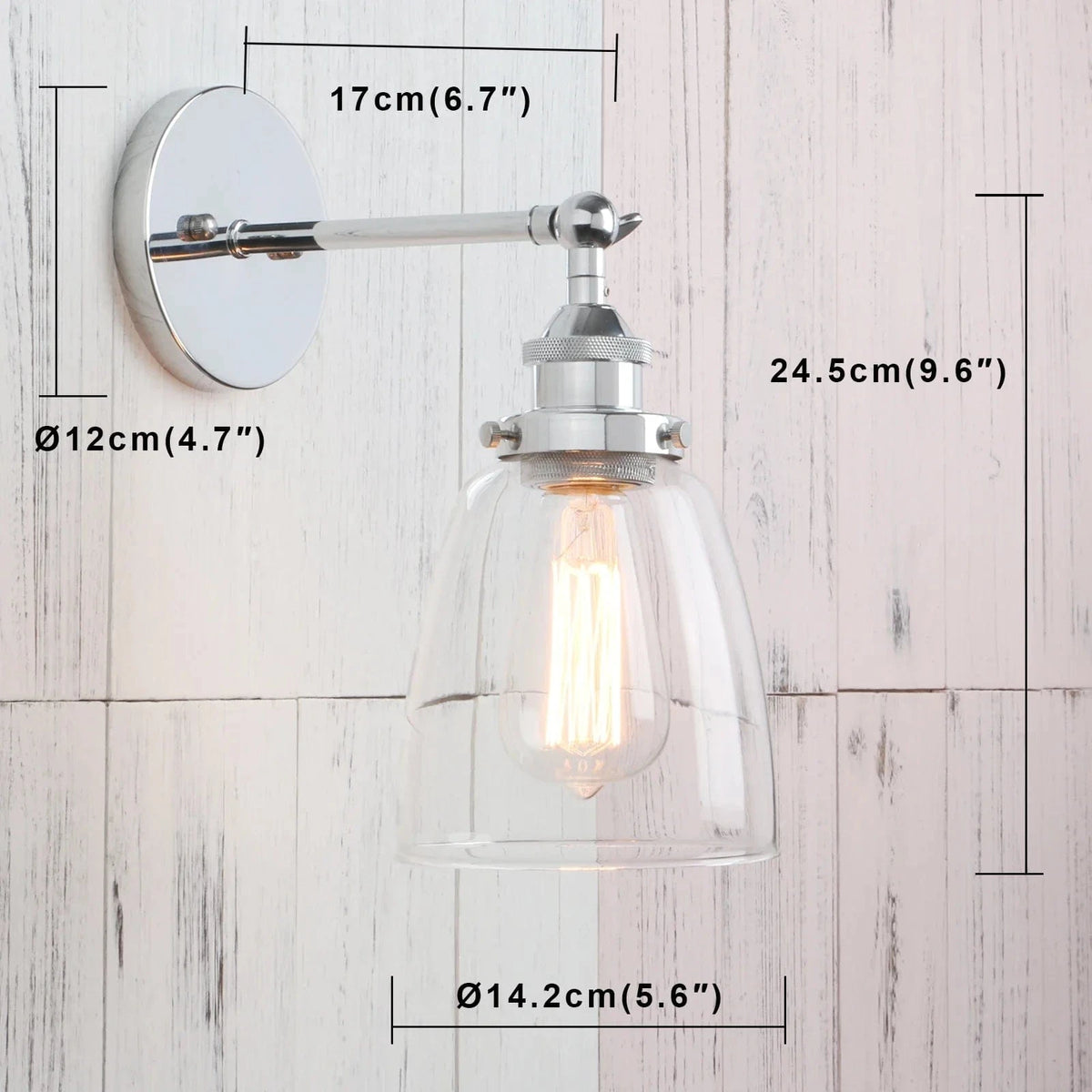 Applique murale Vintage Phansthy en verre clair pour Escalier Loft | Marco Lucetti