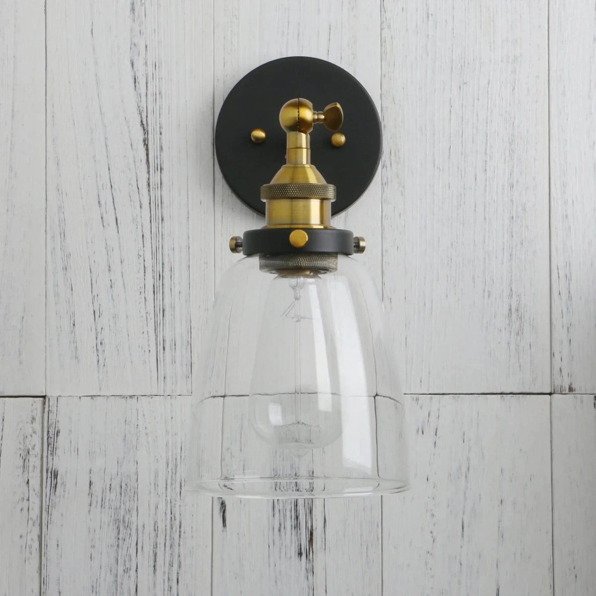 Applique murale Vintage Phansthy en verre clair pour Escalier Loft | Marco Lucetti Antique