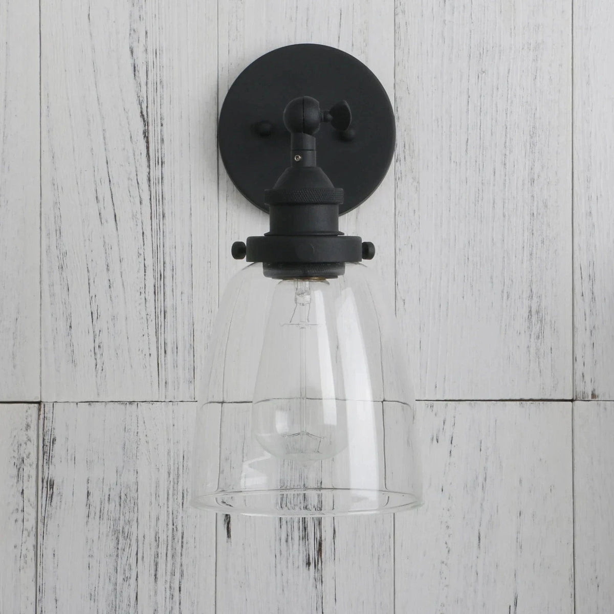 Applique murale Vintage Phansthy en verre clair pour Escalier Loft | Marco Lucetti Noir