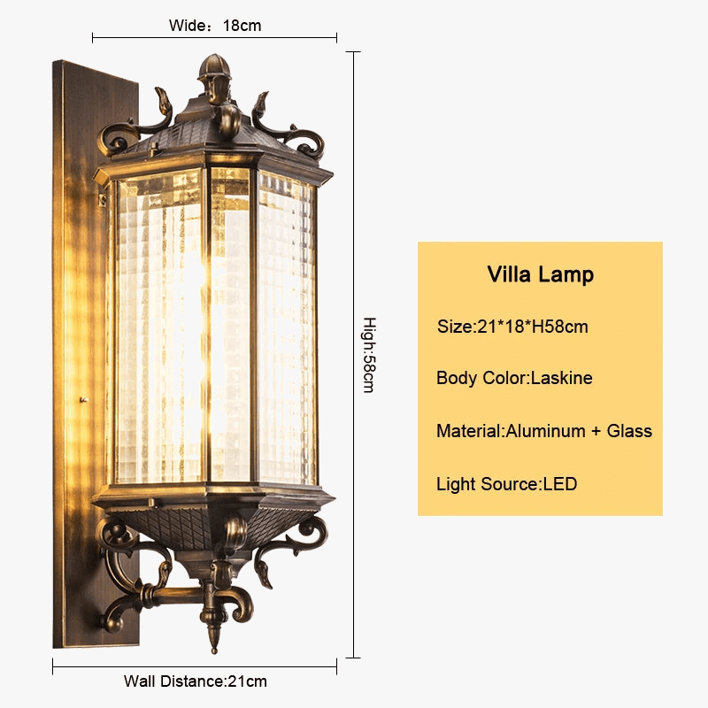 Applique murale Vintage pour extérieur - Lumière de porche rétro étanche E27 | Marco Lucetti