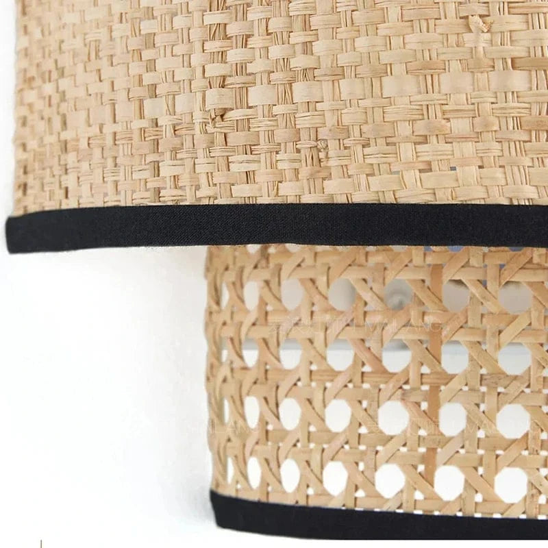 Applique murale Wabi Sabi Vintage en rotin fait main with LED lighting | Marco Lucetti