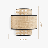 Applique murale Wabi Sabi Vintage en rotin fait main with LED lighting | Marco Lucetti