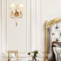 Applique murale Xuanzhao dorée style chinois Paon - Double bras | Marco Lucetti