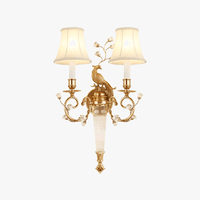 Applique murale Xuanzhao dorée style chinois Paon - Double bras | Marco Lucetti