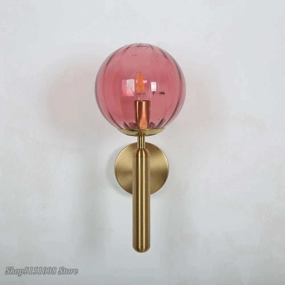 Applique nordique chambre moderne - Boule de verre LED - Luminaire élégant pour miroir et escalier | Marco Lucetti