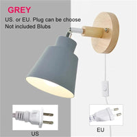 Applique Nordique Rotative avec Interrupteur Prise UE/US Macaron Classic | Marco Lucetti Gris-avec fiche / 6-10W / NOUS