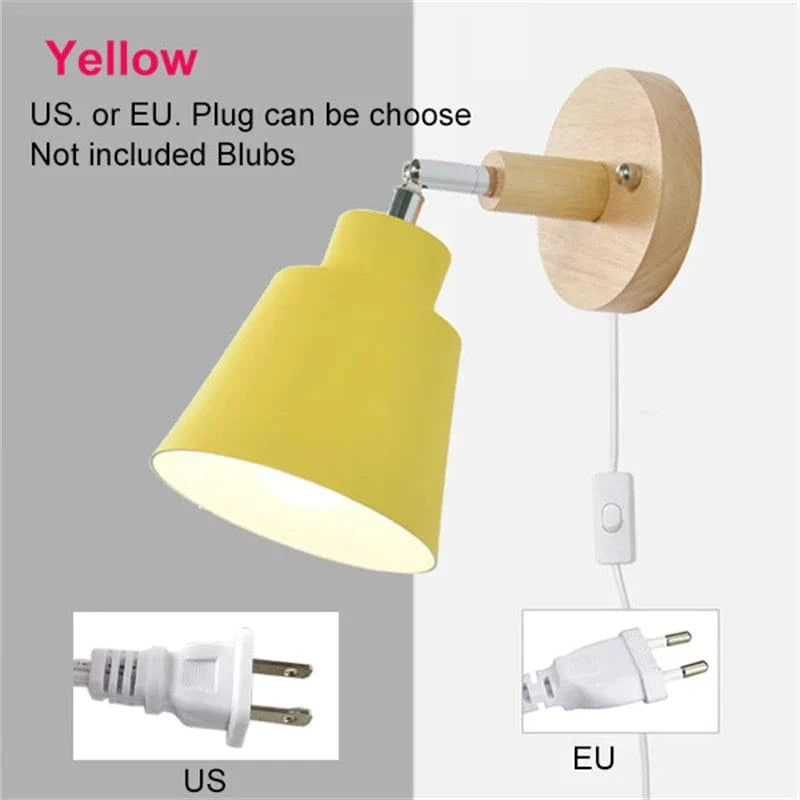 Applique Nordique Rotative avec Interrupteur Prise UE/US Macaron Classic | Marco Lucetti Jaune-avec fiche / 6-10W / NOUS