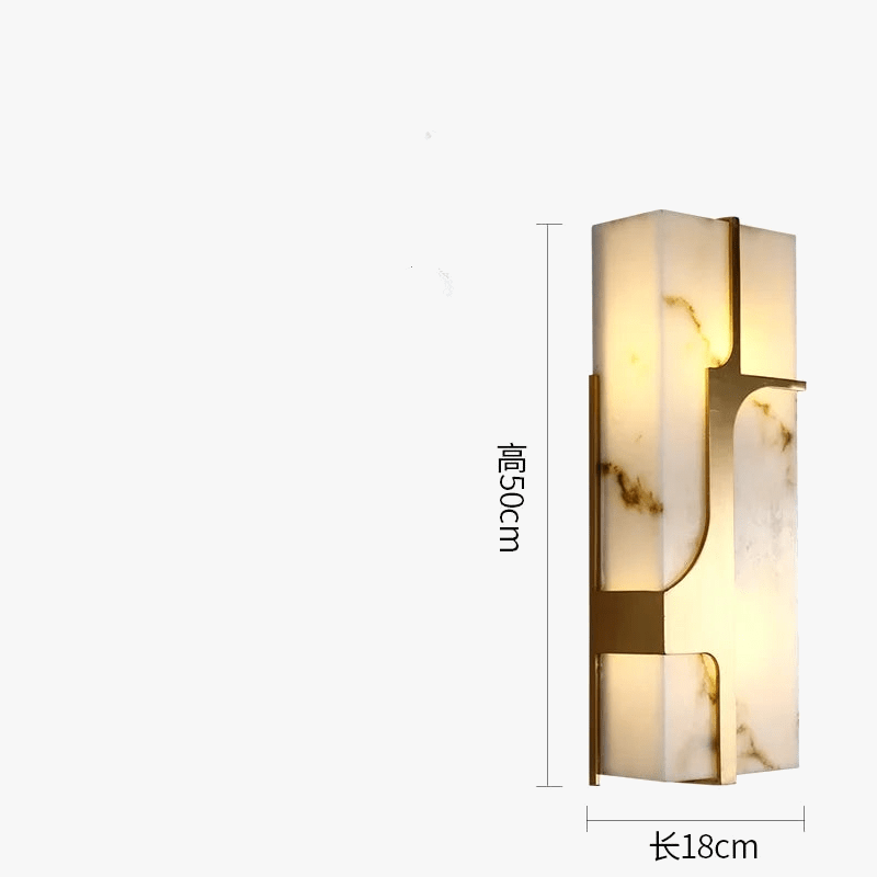 Applique rectangulaire Luxe en marbre artificiel LED | Marco Lucetti