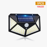 Applique solaire extérieure étanche avec capteur de mouvement et 100 LED.